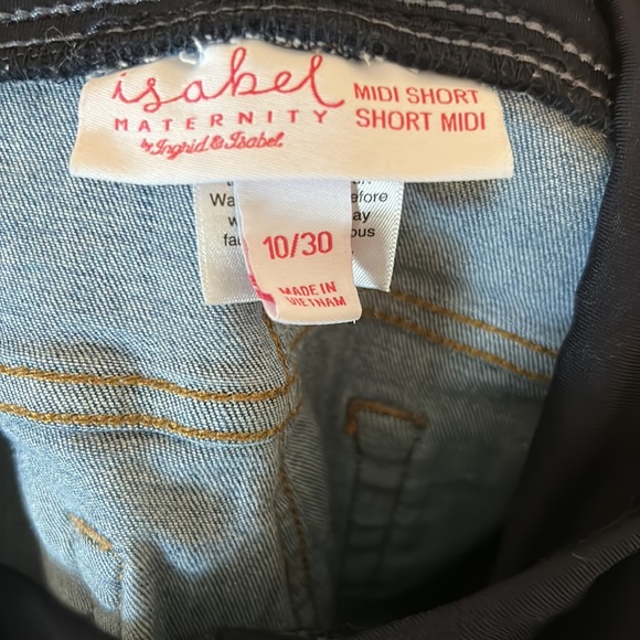 Isabel Maternity Distressed Jean Denim Shorts - Picture 3 of 4